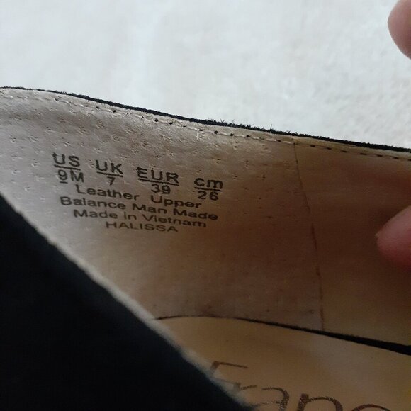 Franco Sarto Women's Size 9 Halissa Black Suede Pointed Toe Criss Cross Flats - Picture 6 of 12